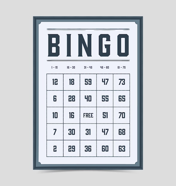 Vektor bingo-kartenvorlage vintage-stil bingo- karten v6 in vektor-eps