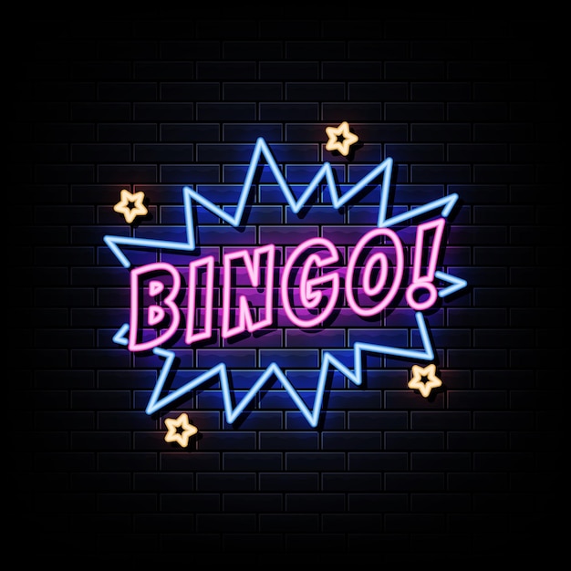 Bingo neon signs style text