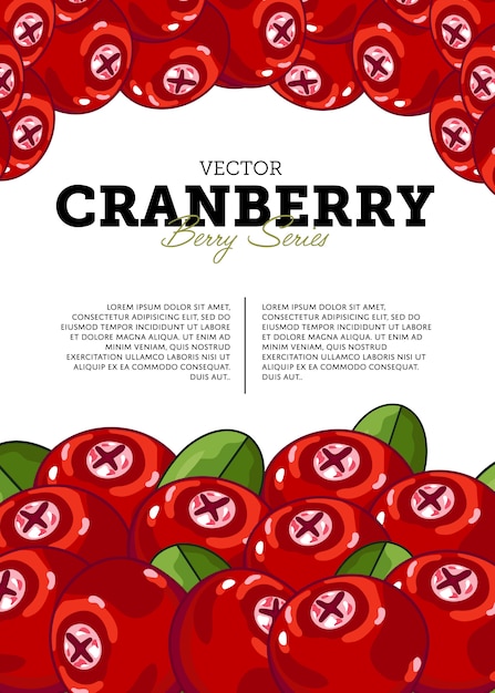 Bio-beeren-banner mit saftigen cranberry