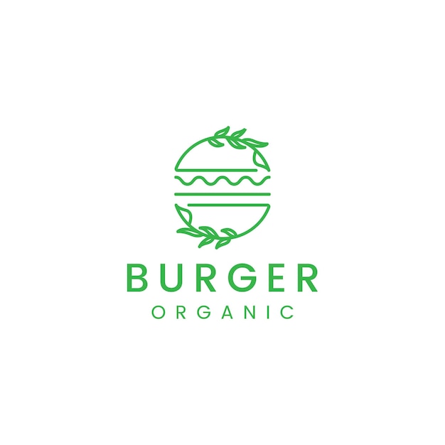 Bio-burger-logo-vorlagenvektor