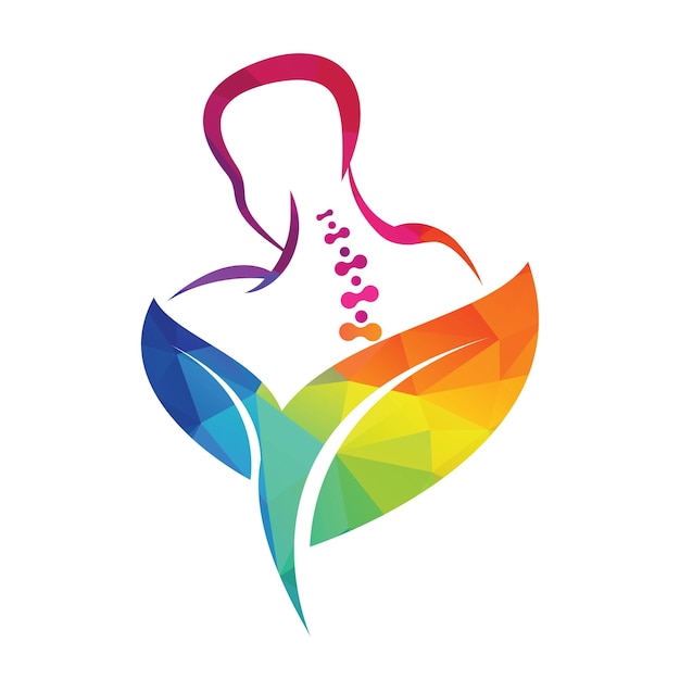 Bio-chiropraktik-logo-design vektorgrafik menschliches rückgrat schmerz-logo logo für die wirbelsäulenpflege