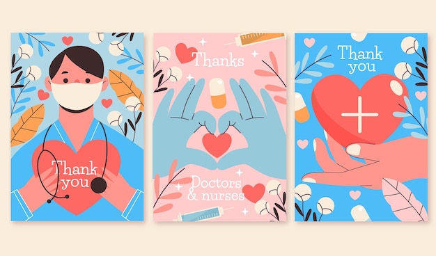 Bio-wohnung danke ärzte und krankenschwestern postkartensammlung