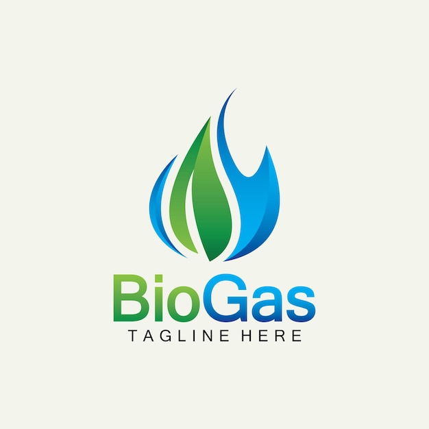 Biogas-Logo Öl- und Gas-Logo Biogas-Logo Energie mit Feuer- und Blattelementen
