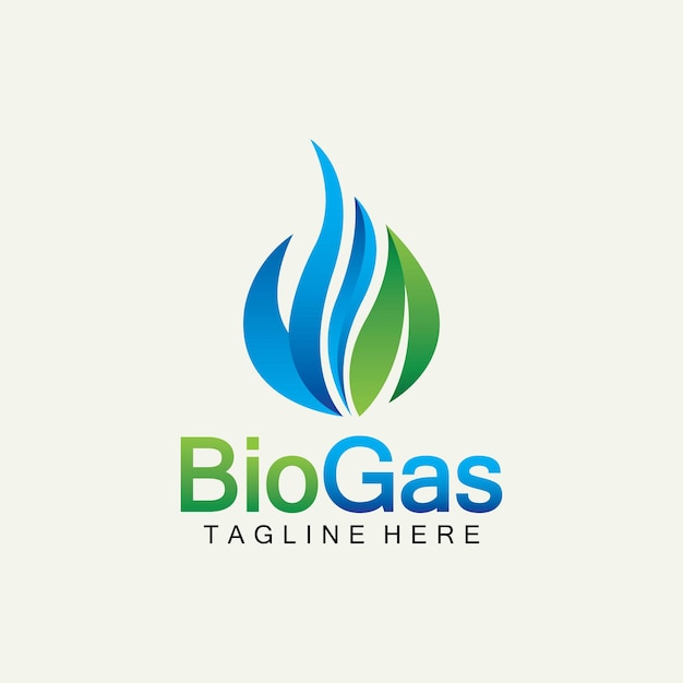 Biogas-Logo Öl- und Gas-Logo Biogas-Logo Energie mit Feuer- und Blattelementen
