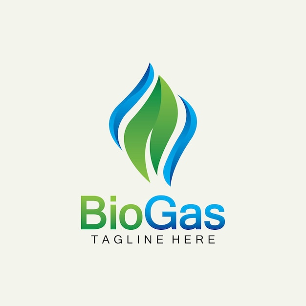 Biogas-Logo Öl- und Gas-Logo Biogas-Logo Energie mit Feuer- und Blattelementen