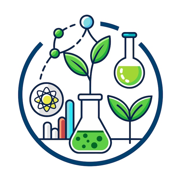 Vektor biologische minimale flache vektorillustration