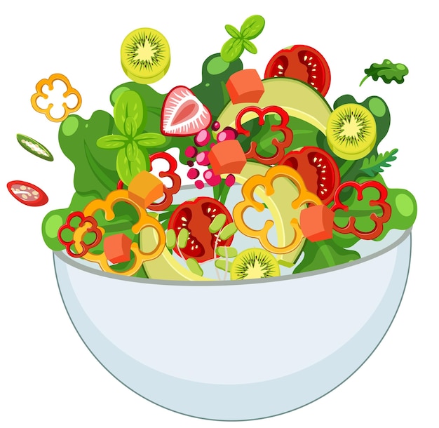 Biologische Salatschüssel mit Obst und Gemüse