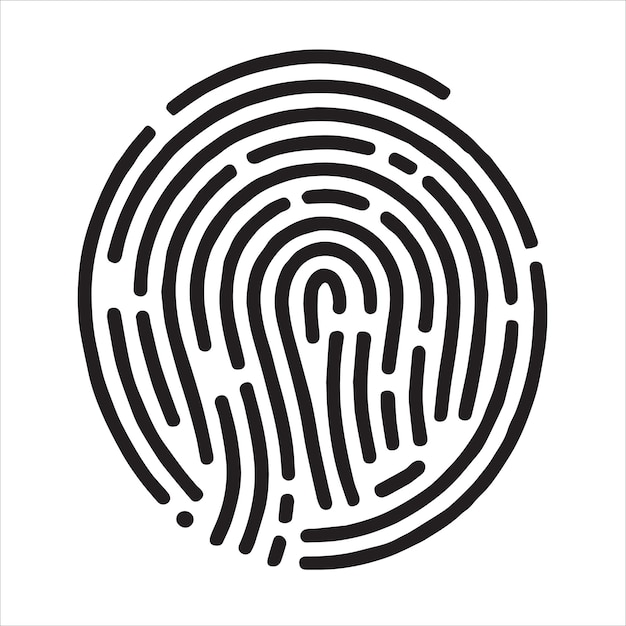 Biometrie-Fingerabdrucksymbol Piktogramm der Sicherheit