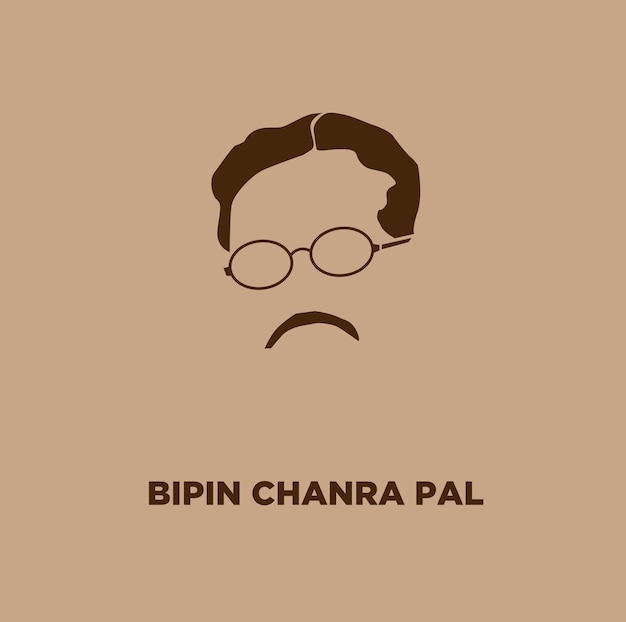 Bipin Chandra Pal Freiheitskämpfer Gesicht Symbol.