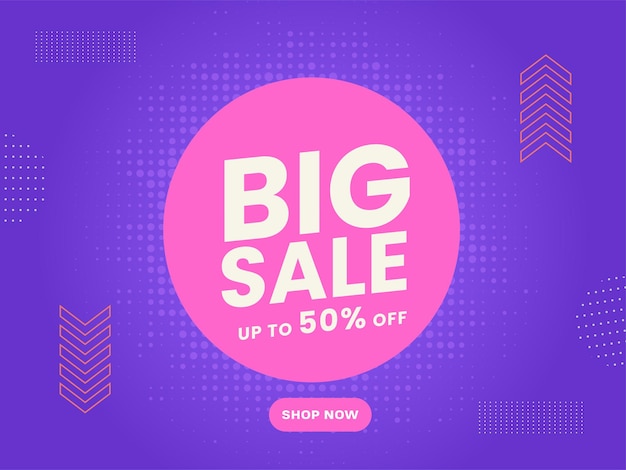 Bis zu 50 prozent rabatt für big sale poster oder banner design