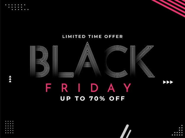 Bis zu 70% rabatt für black friday sale poster design