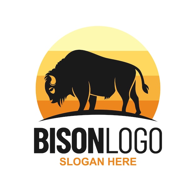 Vektor bison logo design vorlage inspiration vektor illustration