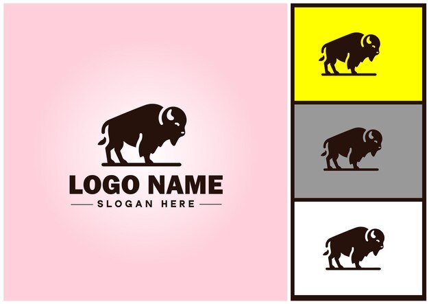 Vektor bison-logo, vektorkunst, symbolgrafiken für business-markensymbol, bison-logo-vorlage