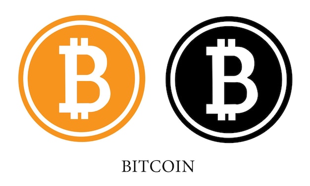 Bitcoin E-Commerce-Konzept der Kryptowährung. Schwarzes und orangefarbenes virtuelles Bitcoin.
