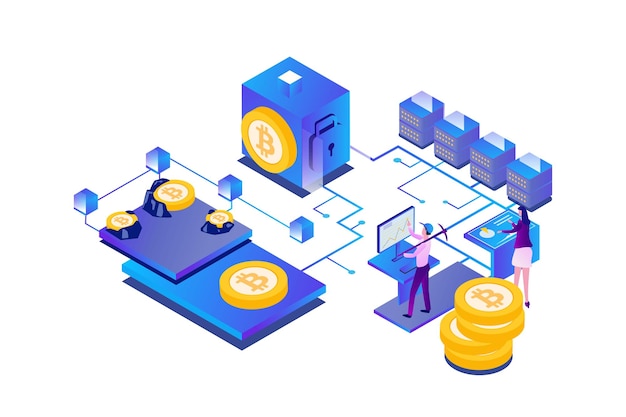 Bitcoin-Kryptowährungen isometrisch
