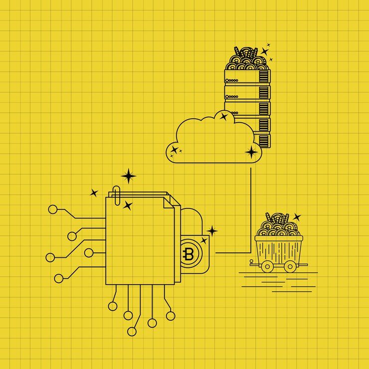 Vektor bitcoin mining stellen icons