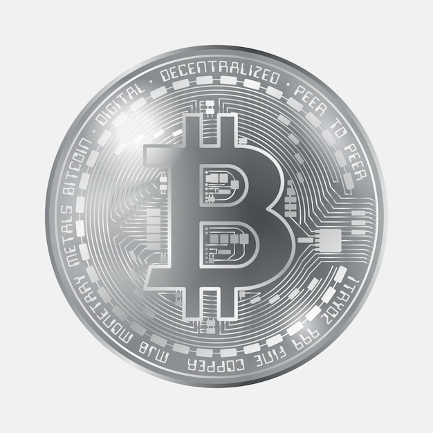 Bitcoin-Münze Graustufen
