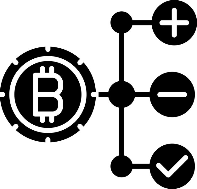 Bitcoin-struktur und glyph-vektor-illustration