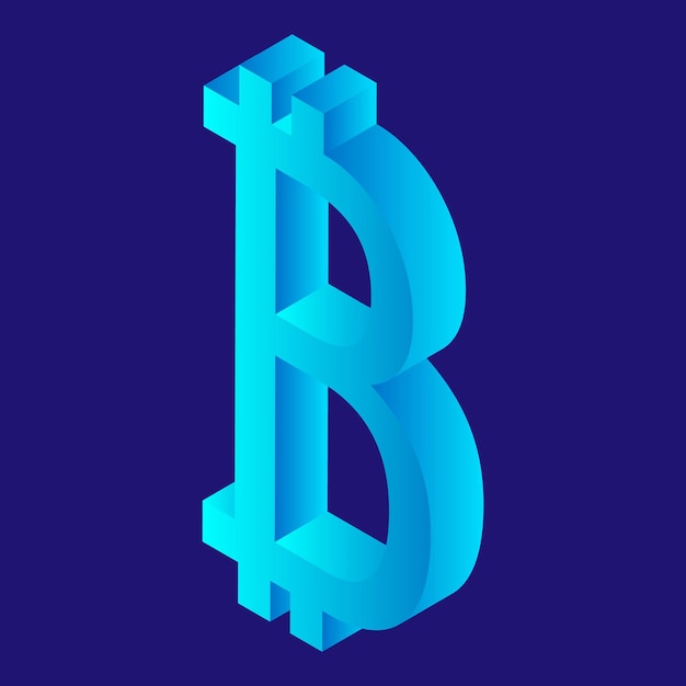 Vektor bitcoin-symbol isometrisches bitcoin-vektorsymbol für webdesign isoliert auf weißem hintergrund