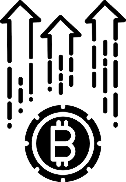 Vektor bitcoin-wachstums-solid- und glyphvektor-illustration