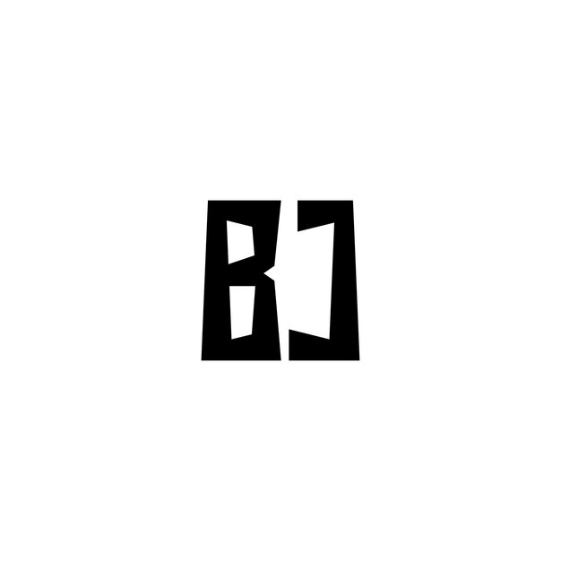 BJ-Monogramm-Logo-Design, Buchstabe, Text, Name, Symbol, monochromes Logo, Alphabet-Zeichen, einfaches Logo