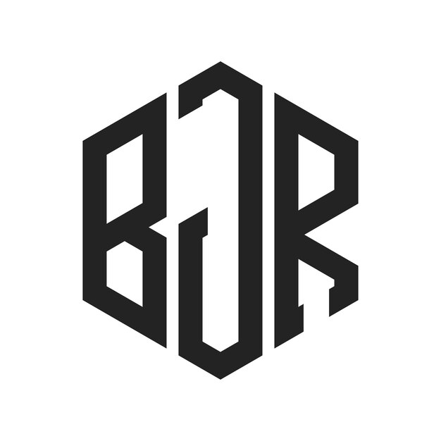 BJR Logo Design Initial Letter BJR Monogram Logo mit Hexagonform