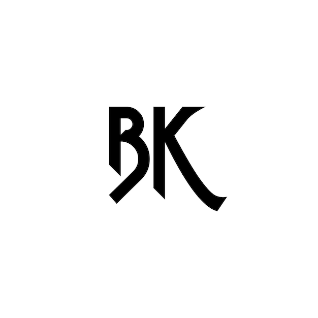 Vektor bk-monogramm-logo-design, buchstabe, text, name, symbol, monochromes logo, alphabet-zeichen, einfaches logo