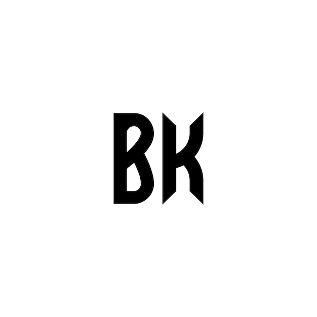 BK-Monogramm-Logo-Design, Buchstabe, Text, Name, Symbol, monochromes Logo, Alphabet-Zeichen, einfaches Logo