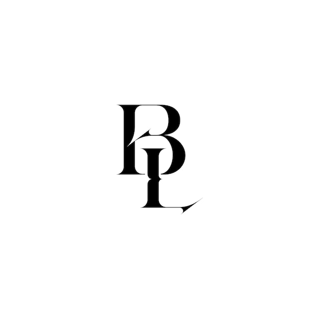 BL Monogramm Logo Design Buchstabe Text Name Symbol Monochrom Logotyp Alphabet Zeichen Einfaches Logo