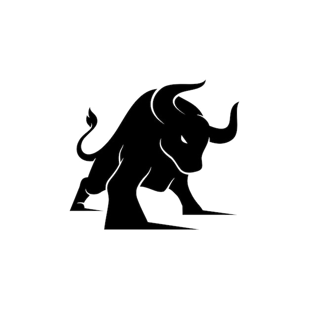 Black bull einfaches logo-design