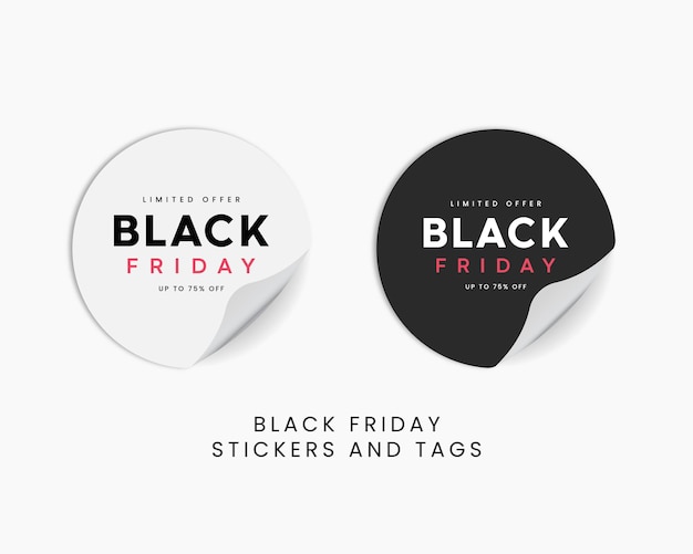 Vektor black friday-aufkleber und -tags