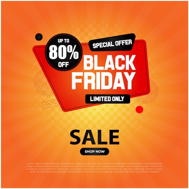 Black Friday-Banner-Design-Vorlage für eine Werbevektor-Illustration