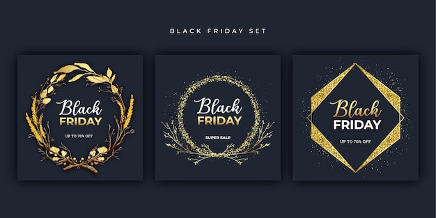 Black Friday Banner Goldenes Set