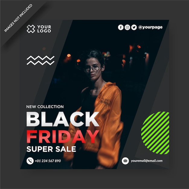 Black Friday Banner Instagram und Social Media Post Design