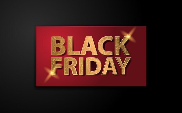 Black friday banner mit goldener farbe