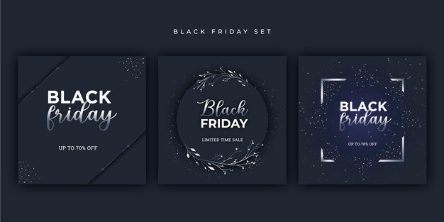 Black Friday Banner Silber Set