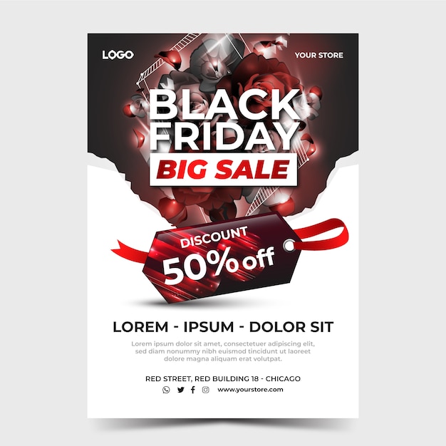 Black friday big sale elegante poster-vorlage