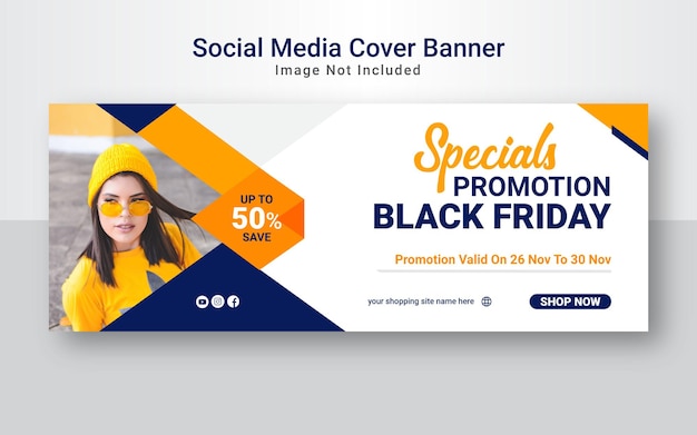 Black friday business-facebook-cover oder web-banner-vorlage.