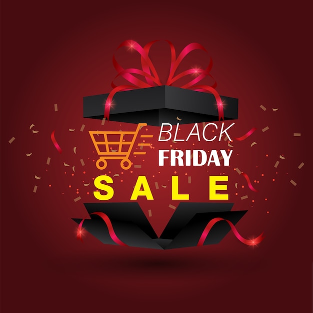 Black Friday Geschenkbox mit Band.