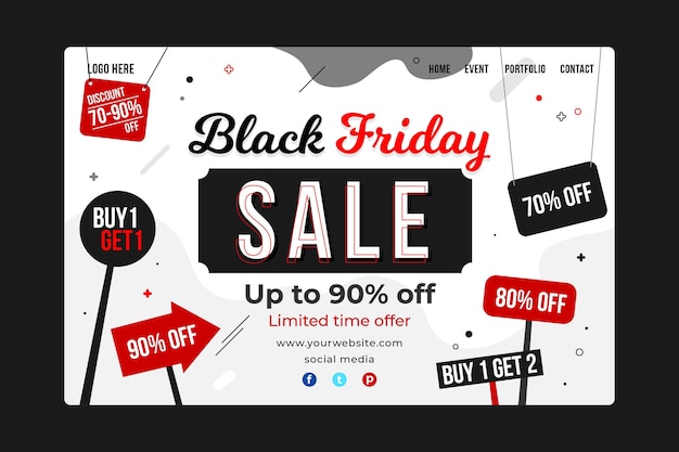 Vektor black friday landing page