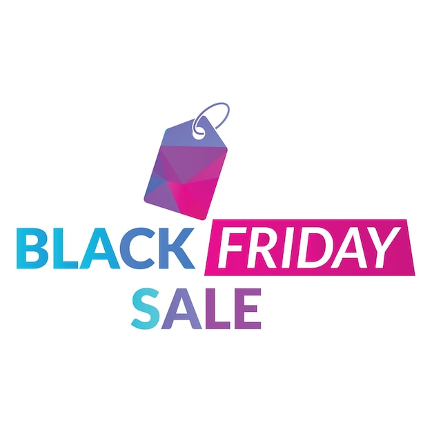 Vektor black friday-logo für die werbung icon rabatt tag-ebene vektor-logo-vorlage