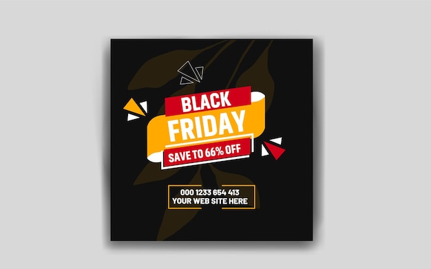 Black Friday Rabatt und Verkauf Social-Media-Post-Design-Vorlage