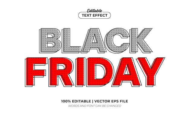 Black friday red retro 3d bearbeitbarer texteffekt-schriftstil