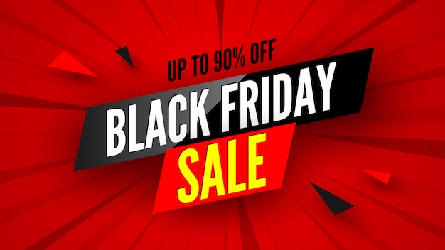 Black friday sale banner, bis zu 90% rabatt.