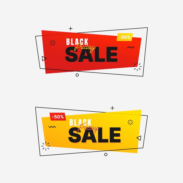 Black friday sale banner im trendigen geometrischen stil