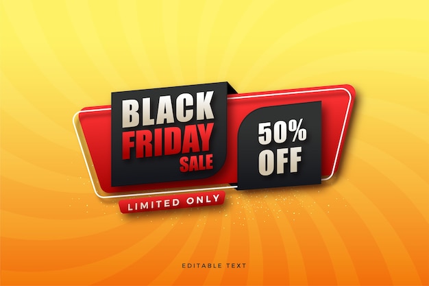 Black Friday Sale Banner mit roter und schwarzer Tafel.
