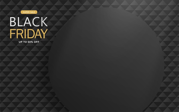 Black friday sale banner poster-logo auf dunklem hintergrund