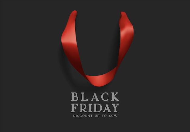 Black-friday-sale. kreativer designkonzept-hintergrund in form einer geschenktüte. realistische einkaufstasche mit griffen, poster, banner für werbung und branding. vektorillustration