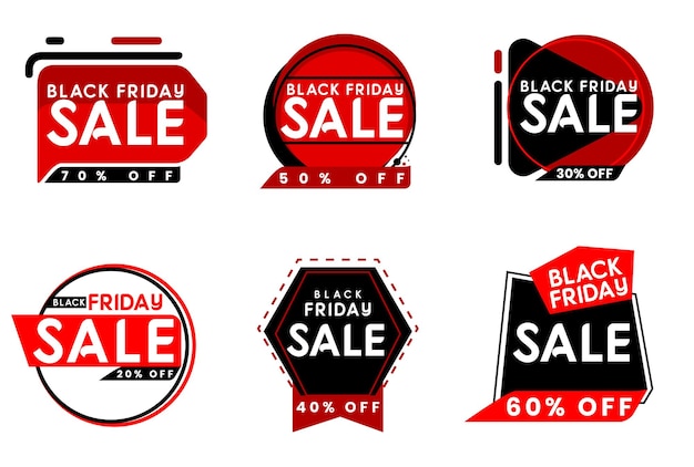 Black friday sale label tags setzt design-aufkleber-rabatt-etikettenvorlagen