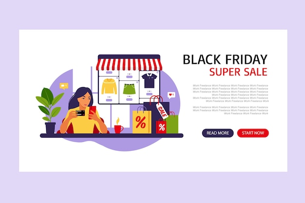 Black friday sale landing page vorlage